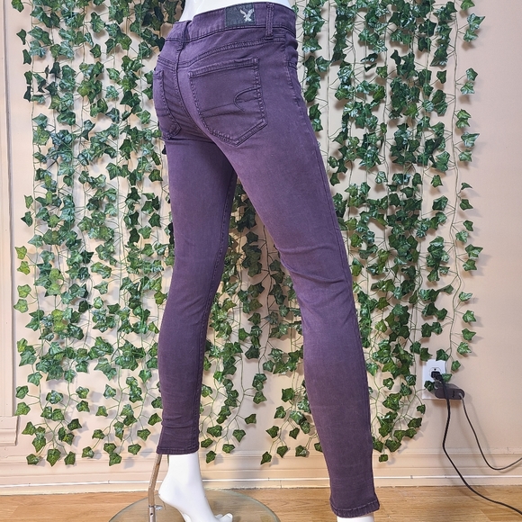 American Eagle Outfitters Women's Super Stretch Sateen Purple Jegging size 4 - Picture 6 of 15